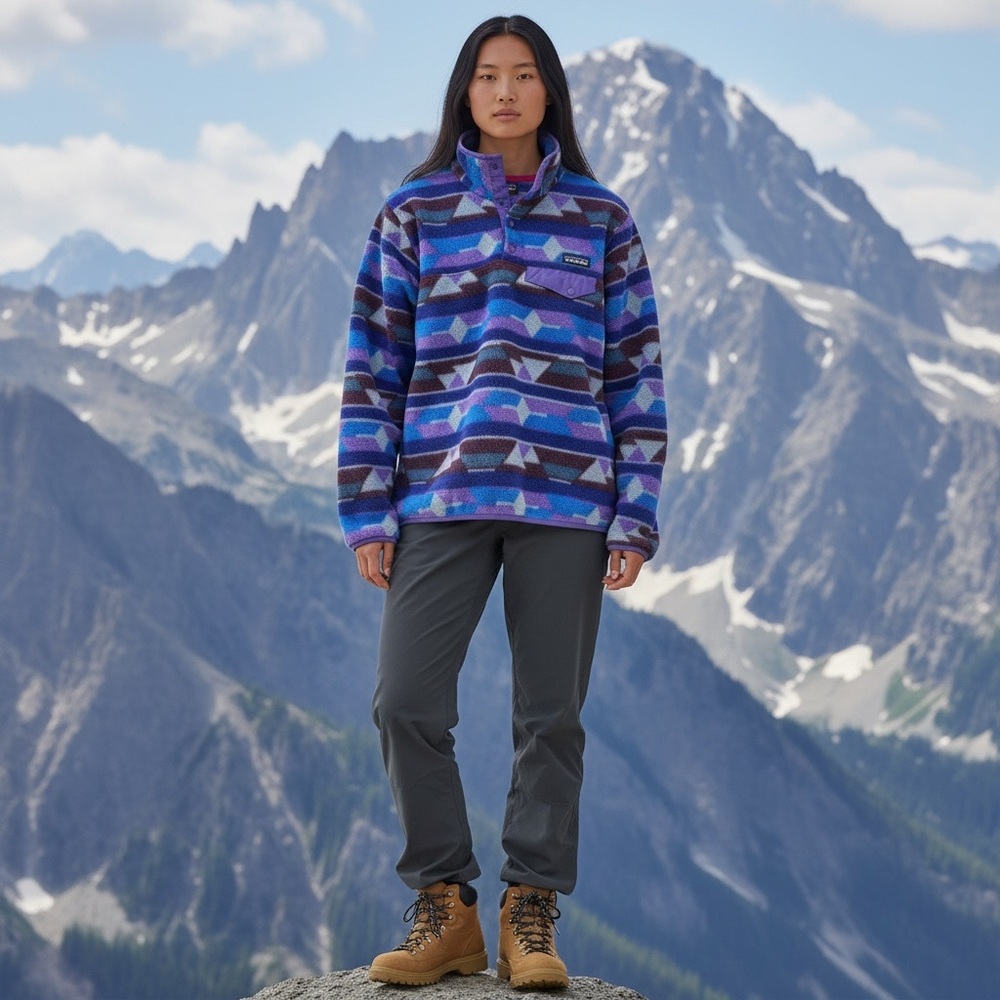 Patagonia Synchilla Snap-T Fleece Pullover Women’s Small 25455 FA14 Purple Blue